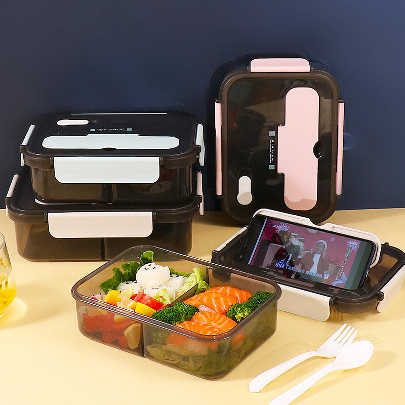 Travel Microwave Heating Food Container Plastic Bento Box