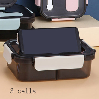 Travel Microwave Heating Food Container Plastic Bento Box