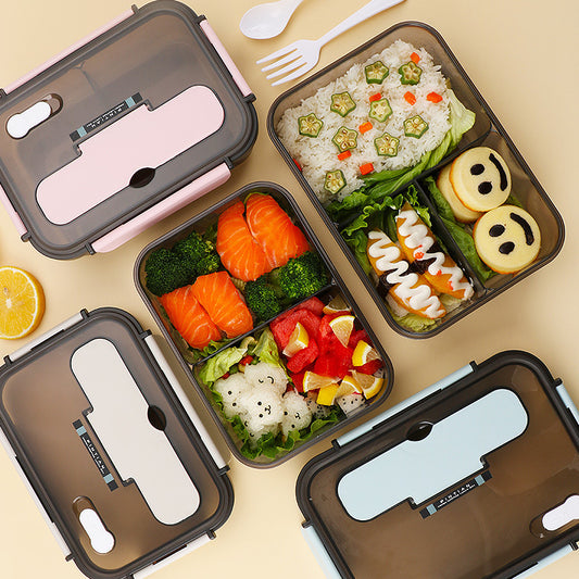 Travel Microwave Heating Food Container Plastic Bento Box